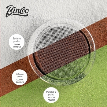 Bincoo posipač za kavu u prahu, matcha prah, kakao u prahu, šećer u prahu, sito za uložak 304, posipač za prah, kalup za ispis artefakta s cvijećem