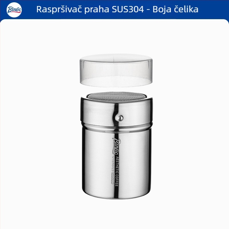 Bincoo posipač za kavu u prahu, matcha prah, kakao u prahu, šećer u prahu, sito za uložak 304, posipač za prah, kalup za ispis artefakta s cvijećem
