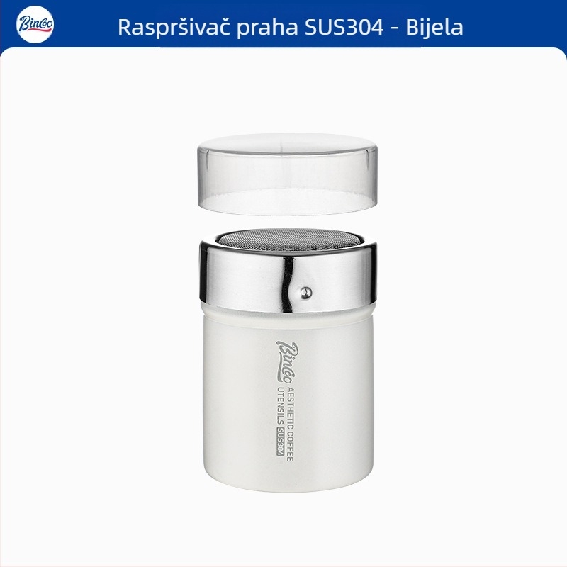 Bincoo posipač za kavu u prahu, matcha prah, kakao u prahu, šećer u prahu, sito za uložak 304, posipač za prah, kalup za ispis artefakta s cvijećem