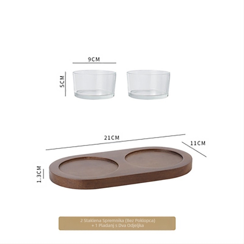 Stakleni drveni poklopac Voćni tanjur Komercijalni grickalice Grickalice Tanjur za grickalice Bar Kupka za noge Klub KTV Pladanj za deserte
