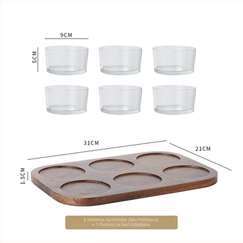 Stakleni drveni poklopac Voćni tanjur Komercijalni grickalice Grickalice Tanjur za grickalice Bar Kupka za noge Klub KTV Pladanj za deserte