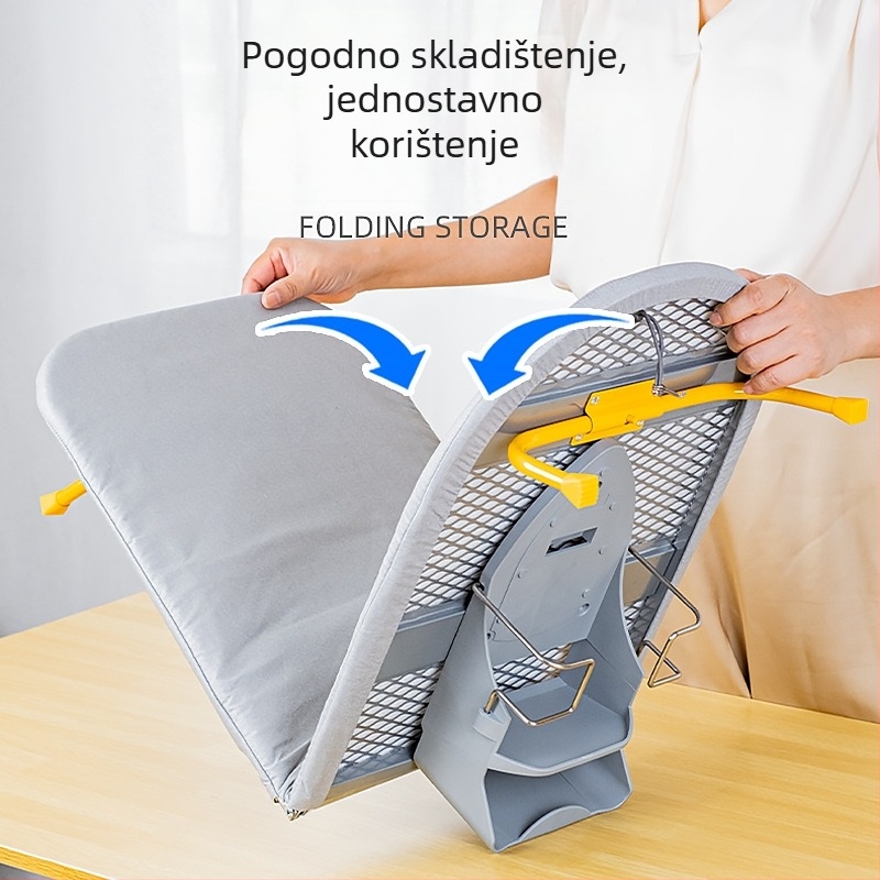 Prekogranična stolna daska za glačanje, sklopiva daska za glačanje, ojačani stol za glačanje, glačanje odjeće, uključujući stalak za pohranu, kućanska daska za glačanje
