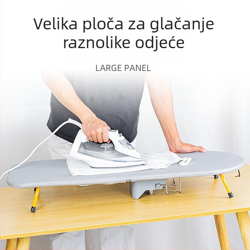 Prekogranična stolna daska za glačanje, sklopiva daska za glačanje, ojačani stol za glačanje, glačanje odjeće, uključujući stalak za pohranu, kućanska daska za glačanje