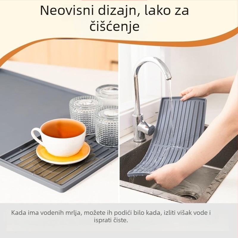 Silikonska zaštitna podloga za aparat za kavu preko granice, kvadratni kuhinjski dvoslojni pribor za jelo, jednostavan višenamjenski blagovaonski stol, odvojivi pladanj