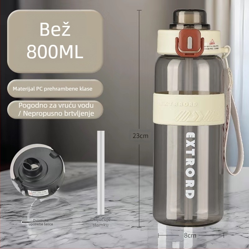 2025 Veliki kapacitet Fitness Sportska čaša za vodu Velika plastična čaša slamke velikog kapaciteta Vanjska putna plastična čaša po mjeri