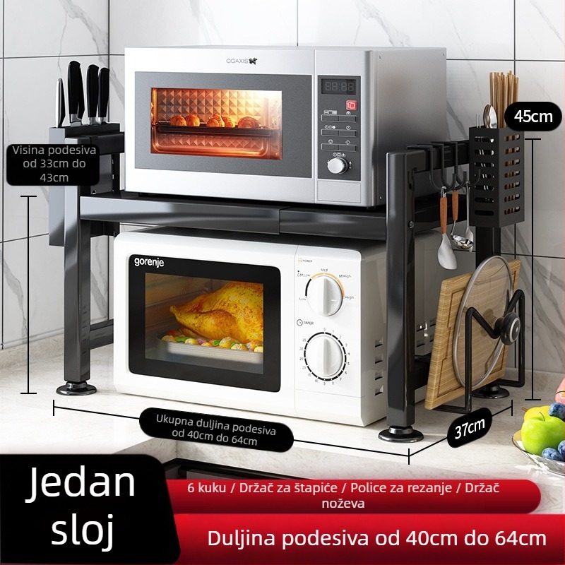 Voditelj trgovine kuhinjskim stalcima preporučuje uvlačivi zadebljani zadebljani kuhinjski stol, kuhalo za rižu, kuhalo za vodu, stalak za mikrovalnu pećnicu