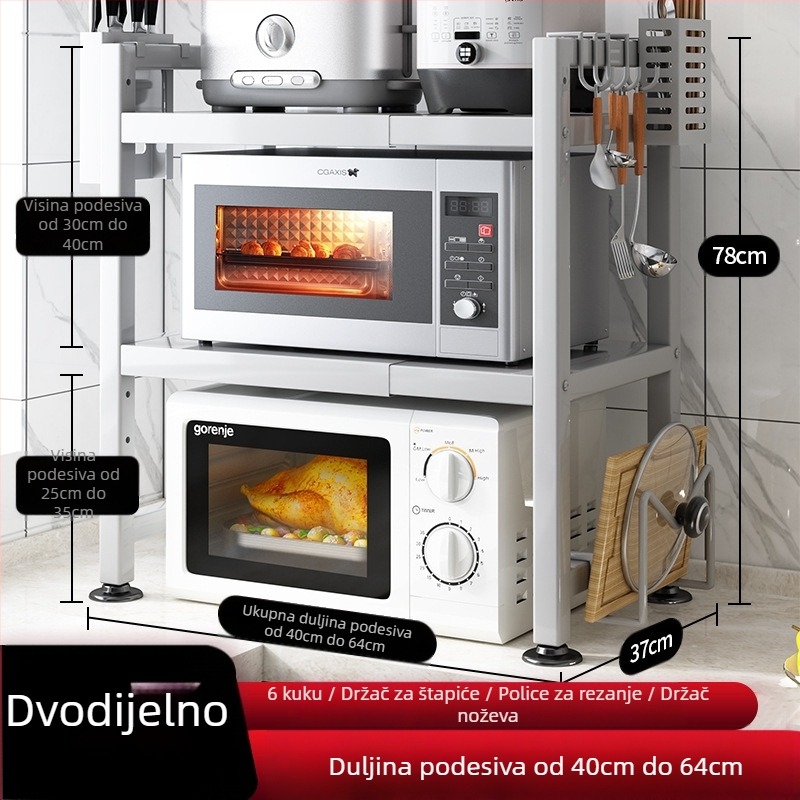Voditelj trgovine kuhinjskim stalcima preporučuje uvlačivi zadebljani zadebljani kuhinjski stol, kuhalo za rižu, kuhalo za vodu, stalak za mikrovalnu pećnicu