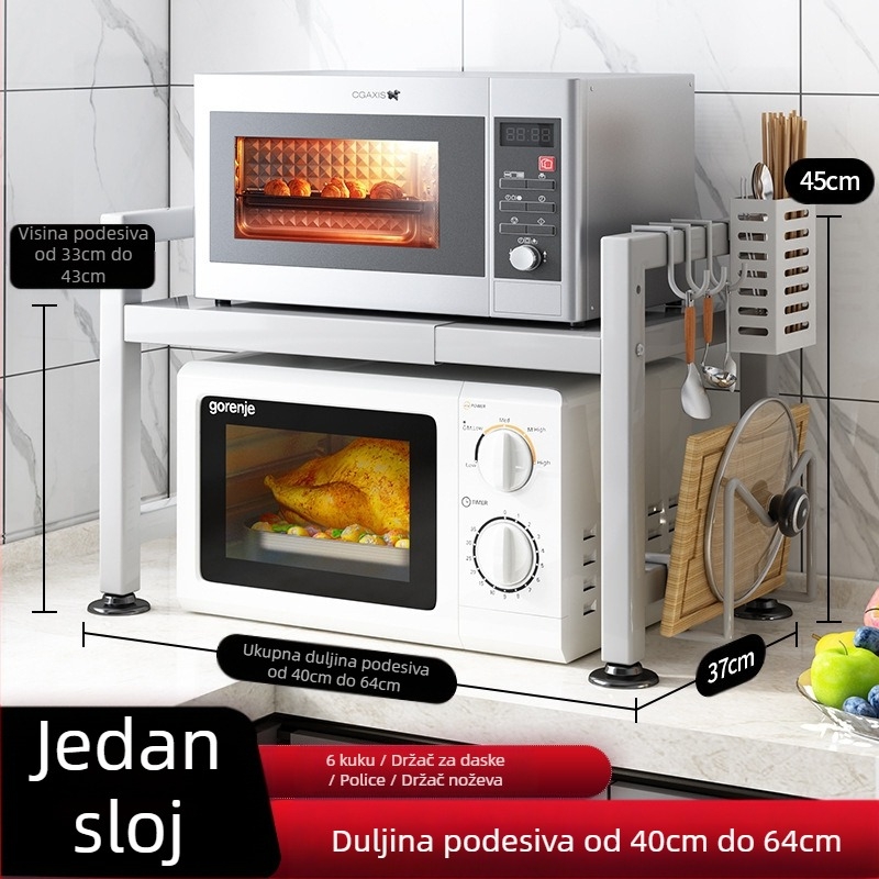 Voditelj trgovine kuhinjskim stalcima preporučuje uvlačivi zadebljani zadebljani kuhinjski stol, kuhalo za rižu, kuhalo za vodu, stalak za mikrovalnu pećnicu
