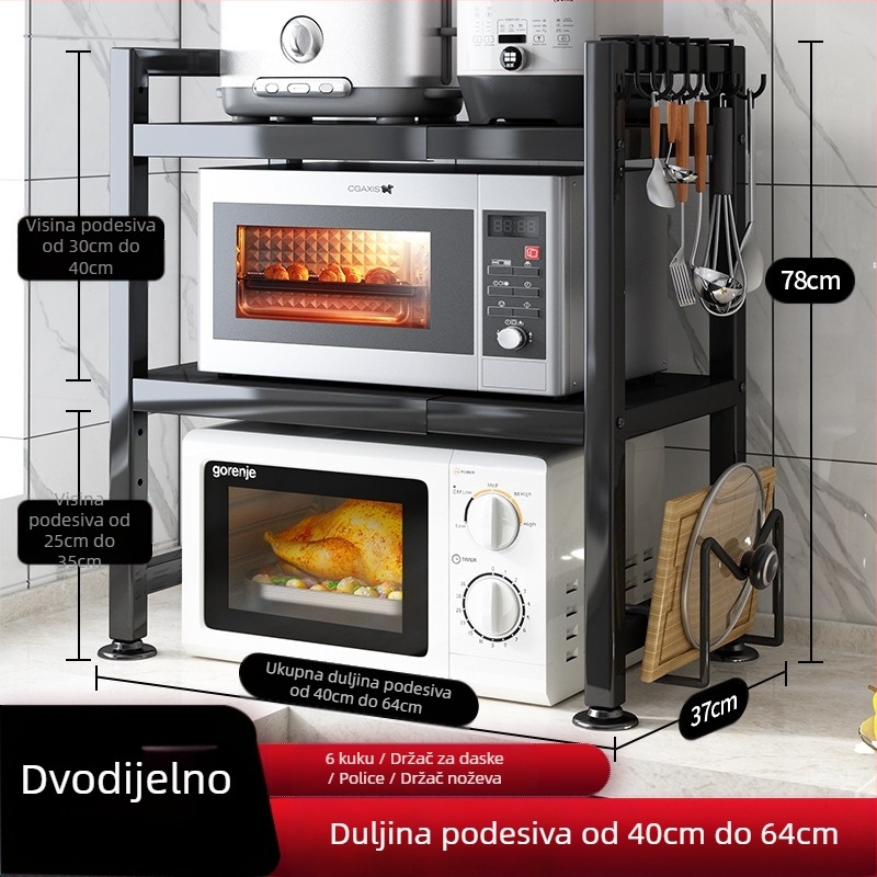 Voditelj trgovine kuhinjskim stalcima preporučuje uvlačivi zadebljani zadebljani kuhinjski stol, kuhalo za rižu, kuhalo za vodu, stalak za mikrovalnu pećnicu