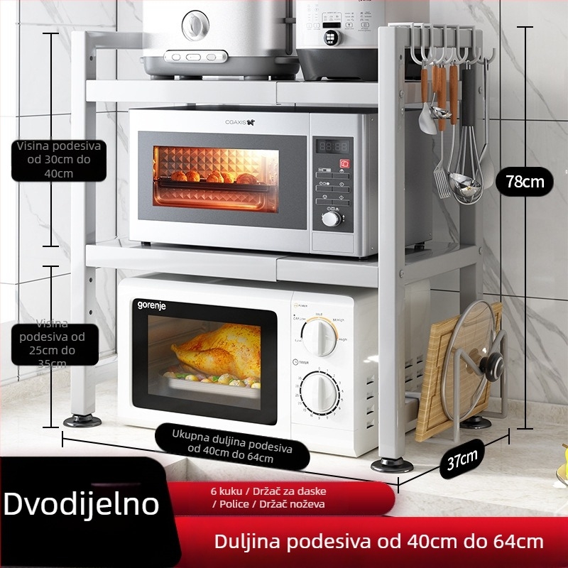 Voditelj trgovine kuhinjskim stalcima preporučuje uvlačivi zadebljani zadebljani kuhinjski stol, kuhalo za rižu, kuhalo za vodu, stalak za mikrovalnu pećnicu