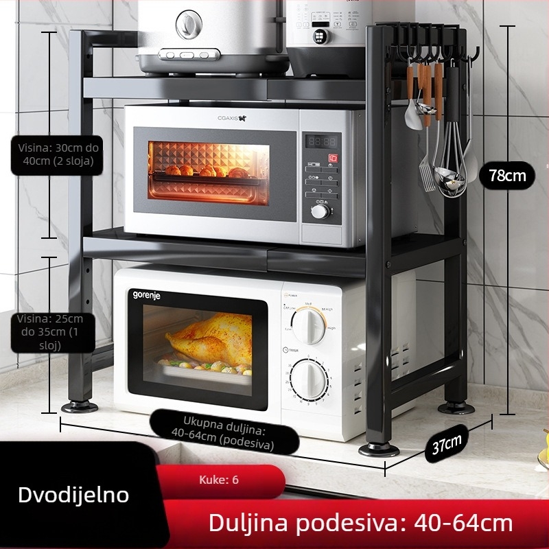 Voditelj trgovine kuhinjskim stalcima preporučuje uvlačivi zadebljani zadebljani kuhinjski stol, kuhalo za rižu, kuhalo za vodu, stalak za mikrovalnu pećnicu