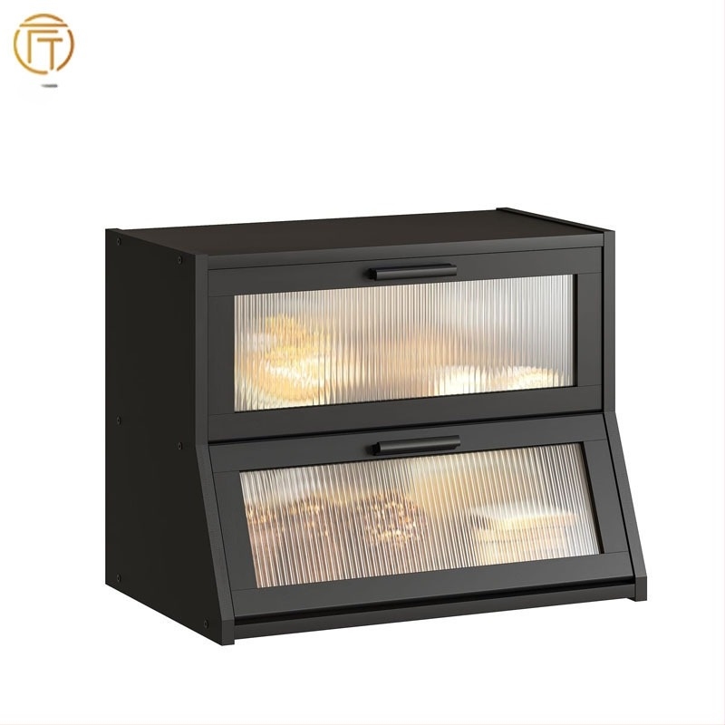 Kutija za kruh Kuhinjski pult Kutija za kruh od bambusa velikog kapaciteta Posuda za pohranu kruha s prozorčićem za kruh