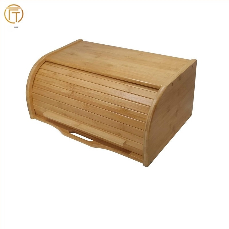 Kutija za kruh Kuhinjski pult Kutija za kruh od bambusa velikog kapaciteta Posuda za pohranu kruha s prozorčićem za kruh