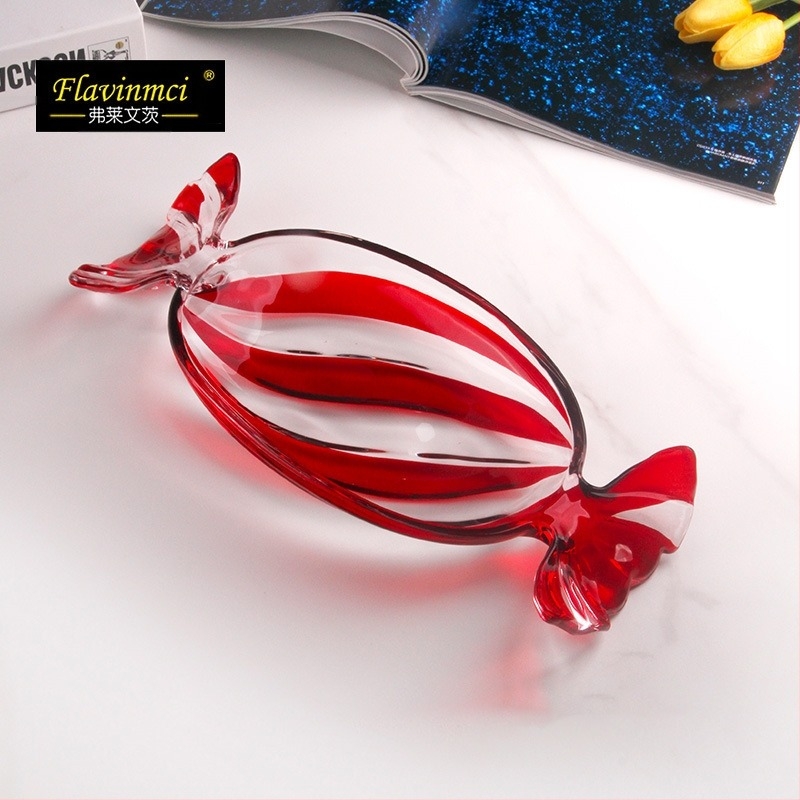 Voćni tanjur u boji od stakla, kreativni tanjur za slatkiše u obliku slatkiša, tanjur za slatkiše, kućanski dnevni boravak, tanjur za suho voće, tanjur za hranu, voćni tanjur