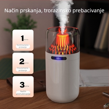 Novi simulacijski vulkanski ovlaživač zraka, šareni difuzor arome, USB punjivi stolni automobilski tamjan, noćno svjetlo za nadopunjavanje vode