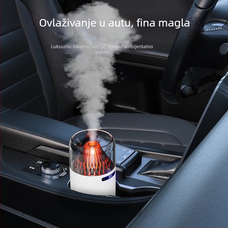 Novi simulacijski vulkanski ovlaživač zraka, šareni difuzor arome, USB punjivi stolni automobilski tamjan, noćno svjetlo za nadopunjavanje vode