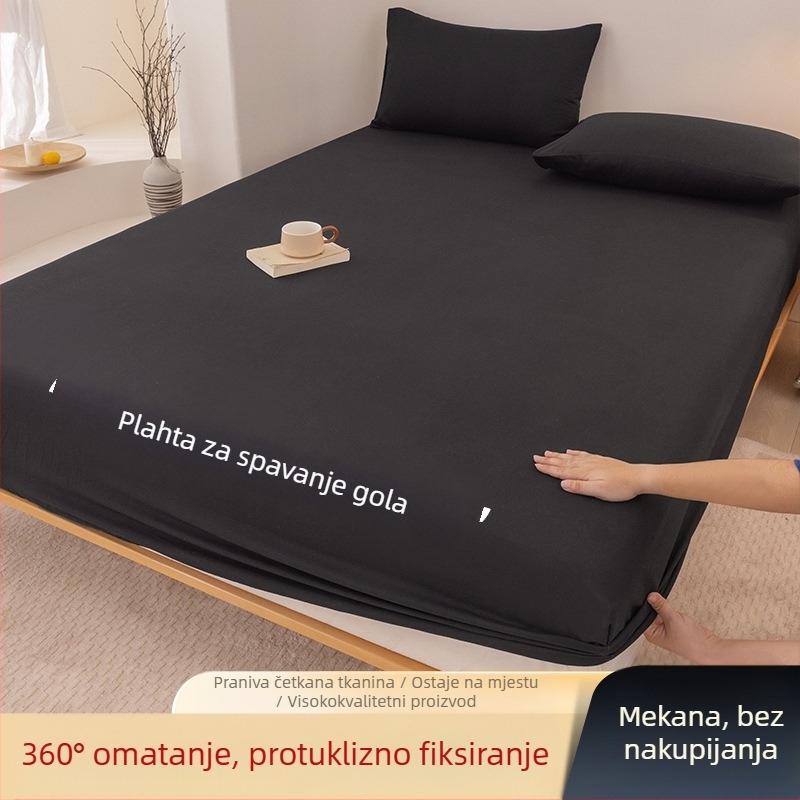 Navlaka za krevet klase A od opranog pamuka, jednobojna, za brušenje, kućanski višenamjenski prekrivač za krevet, jastučnica, navlaka za madrac, navlaka za prašinu, set od tri dijela