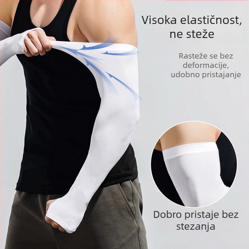 Rukavi za zaštitu od sunca za muškarce, veći broj, široki štitnici za ruke, plus debeli i povećani rukavi od ledene svile, zaštita od sunca, UV zaštita za ruke