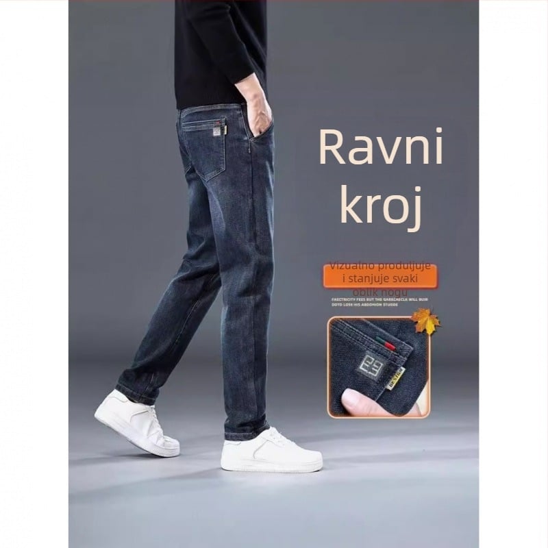 Muške traperice s elastinom - Vintage stil, ravne nogavice, korejskog stila, dnevne hlače za sve sezone