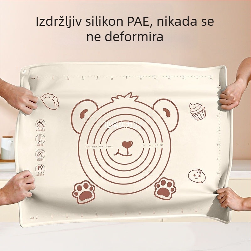 Silikonska podloga prehrambene kvalitete, zadebljana podloga za miješenje, velika podloga za tijesto, daska za rezanje, veleprodajna neklizajuća podloga za pečenje