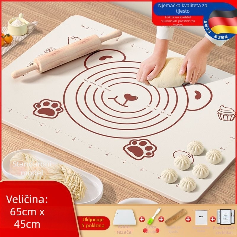 Silikonska podloga prehrambene kvalitete, zadebljana podloga za miješenje, velika podloga za tijesto, daska za rezanje, veleprodajna neklizajuća podloga za pečenje