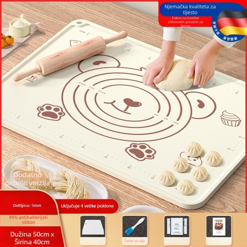 Silikonska podloga prehrambene kvalitete, zadebljana podloga za miješenje, velika podloga za tijesto, daska za rezanje, veleprodajna neklizajuća podloga za pečenje