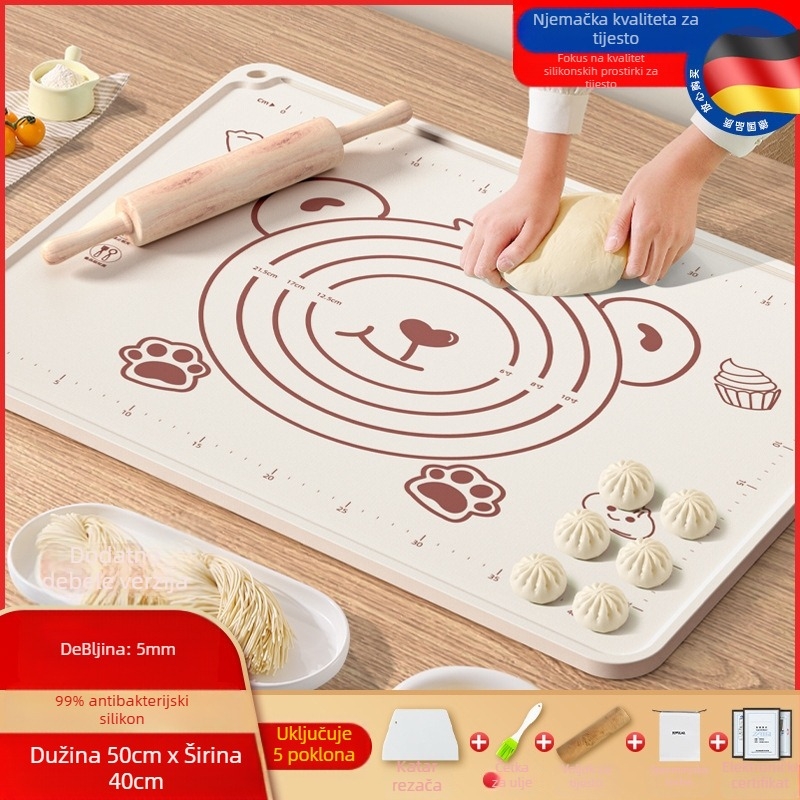 Silikonska podloga prehrambene kvalitete, zadebljana podloga za miješenje, velika podloga za tijesto, daska za rezanje, veleprodajna neklizajuća podloga za pečenje