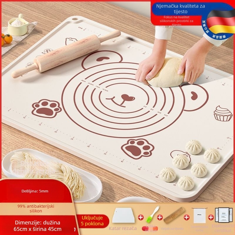 Silikonska podloga prehrambene kvalitete, zadebljana podloga za miješenje, velika podloga za tijesto, daska za rezanje, veleprodajna neklizajuća podloga za pečenje