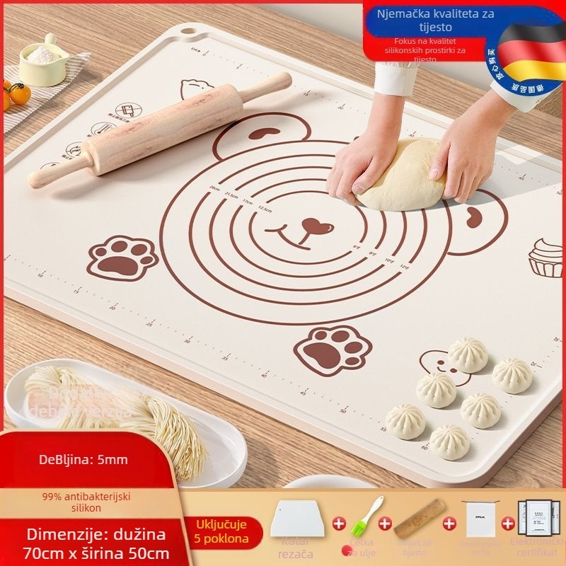 Silikonska podloga prehrambene kvalitete, zadebljana podloga za miješenje, velika podloga za tijesto, daska za rezanje, veleprodajna neklizajuća podloga za pečenje