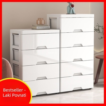 Plastična polica za knjige velikog kapaciteta, kutija za pohranu, ormarić za pohranu datoteka, spavaća soba, dnevni boravak, stalak za grickalice s kotačima