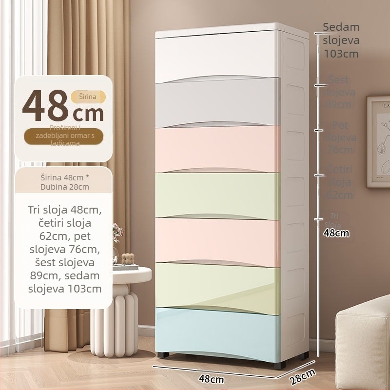 Plastična polica za knjige velikog kapaciteta, kutija za pohranu, ormarić za pohranu datoteka, spavaća soba, dnevni boravak, stalak za grickalice s kotačima