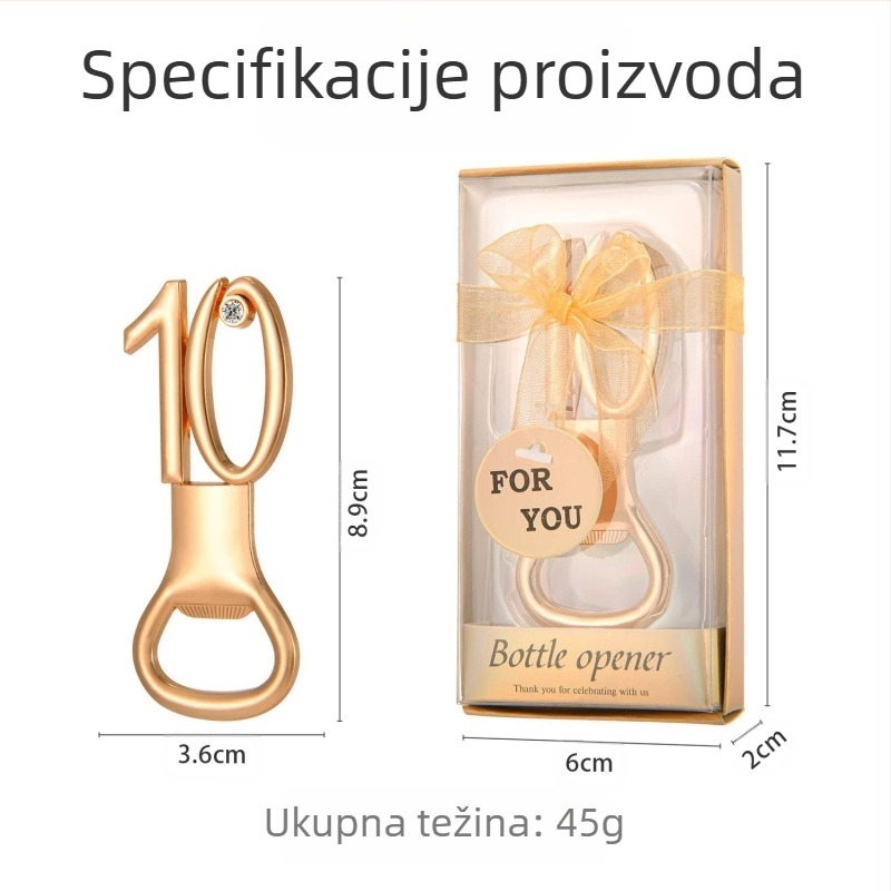 Digitalni otvarač za boce za rođendan, vjenčanje, vjenčanje, rođendan, otvarač za boce, poklon, europski i američki legirani pivo, zlatni otvarač za boce za vjenčanje