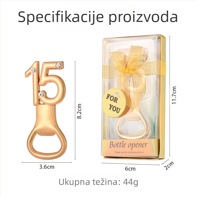 Digitalni otvarač za boce za rođendan, vjenčanje, vjenčanje, rođendan, otvarač za boce, poklon, europski i američki legirani pivo, zlatni otvarač za boce za vjenčanje