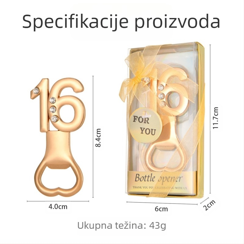 Digitalni otvarač za boce za rođendan, vjenčanje, vjenčanje, rođendan, otvarač za boce, poklon, europski i američki legirani pivo, zlatni otvarač za boce za vjenčanje