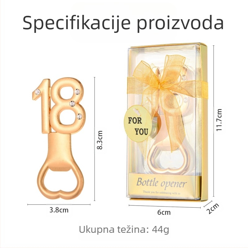 Digitalni otvarač za boce za rođendan, vjenčanje, vjenčanje, rođendan, otvarač za boce, poklon, europski i američki legirani pivo, zlatni otvarač za boce za vjenčanje