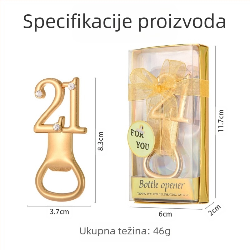 Digitalni otvarač za boce za rođendan, vjenčanje, vjenčanje, rođendan, otvarač za boce, poklon, europski i američki legirani pivo, zlatni otvarač za boce za vjenčanje