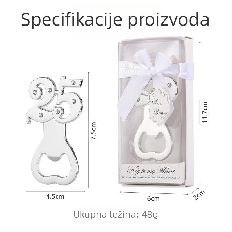Digitalni otvarač za boce za rođendan, vjenčanje, vjenčanje, rođendan, otvarač za boce, poklon, europski i američki legirani pivo, zlatni otvarač za boce za vjenčanje
