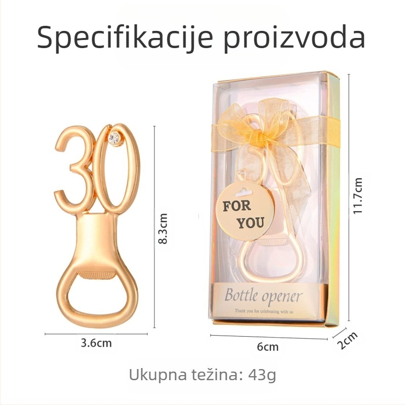 Digitalni otvarač za boce za rođendan, vjenčanje, vjenčanje, rođendan, otvarač za boce, poklon, europski i američki legirani pivo, zlatni otvarač za boce za vjenčanje