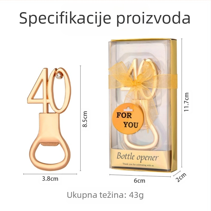 Digitalni otvarač za boce za rođendan, vjenčanje, vjenčanje, rođendan, otvarač za boce, poklon, europski i američki legirani pivo, zlatni otvarač za boce za vjenčanje