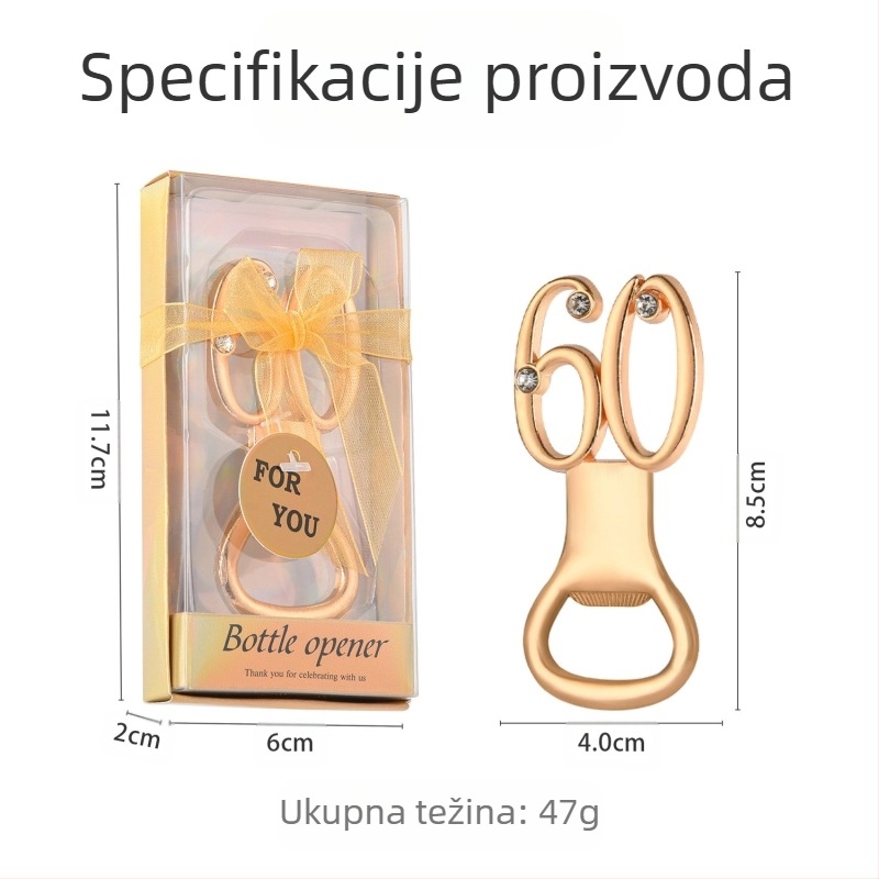 Digitalni otvarač za boce za rođendan, vjenčanje, vjenčanje, rođendan, otvarač za boce, poklon, europski i američki legirani pivo, zlatni otvarač za boce za vjenčanje