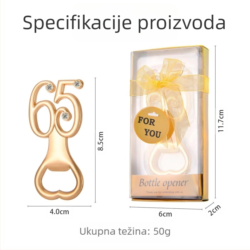 Digitalni otvarač za boce za rođendan, vjenčanje, vjenčanje, rođendan, otvarač za boce, poklon, europski i američki legirani pivo, zlatni otvarač za boce za vjenčanje