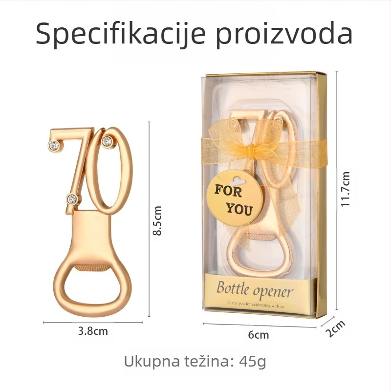 Digitalni otvarač za boce za rođendan, vjenčanje, vjenčanje, rođendan, otvarač za boce, poklon, europski i američki legirani pivo, zlatni otvarač za boce za vjenčanje