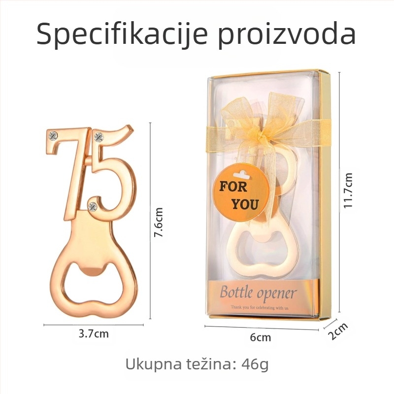 Digitalni otvarač za boce za rođendan, vjenčanje, vjenčanje, rođendan, otvarač za boce, poklon, europski i američki legirani pivo, zlatni otvarač za boce za vjenčanje