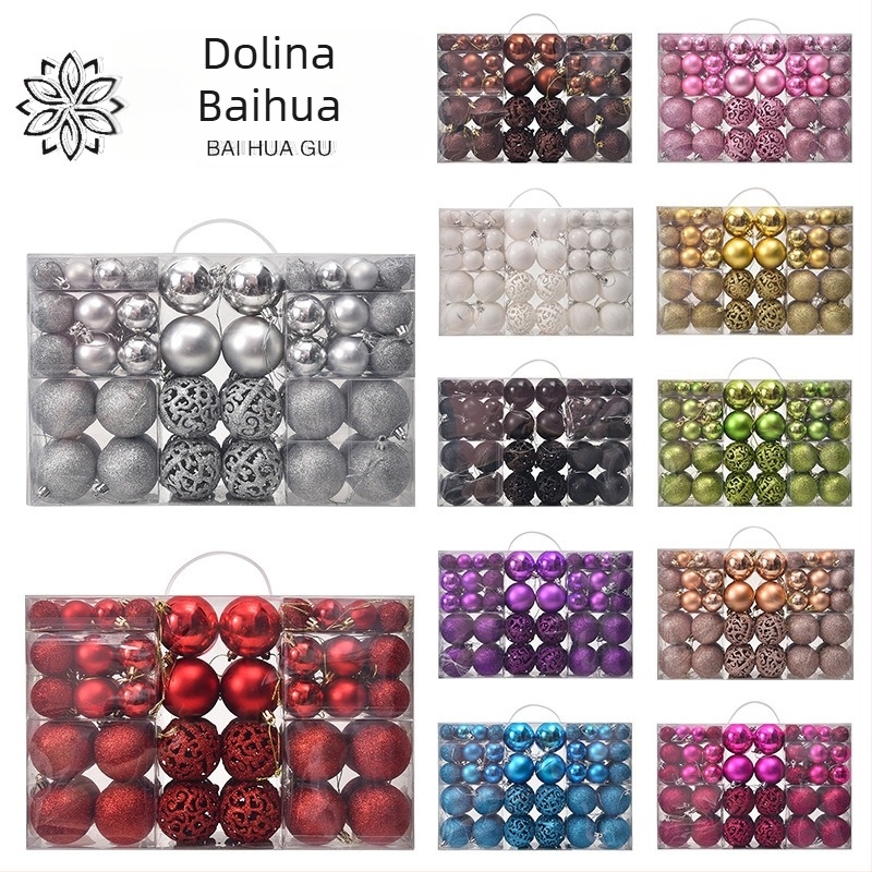 Pečene božićne kuglice 100 komada božićnih ukrasa, 6 stilova, 6 boja, plastične kuglice, božićni poklon, proizvođač slijepih kutija