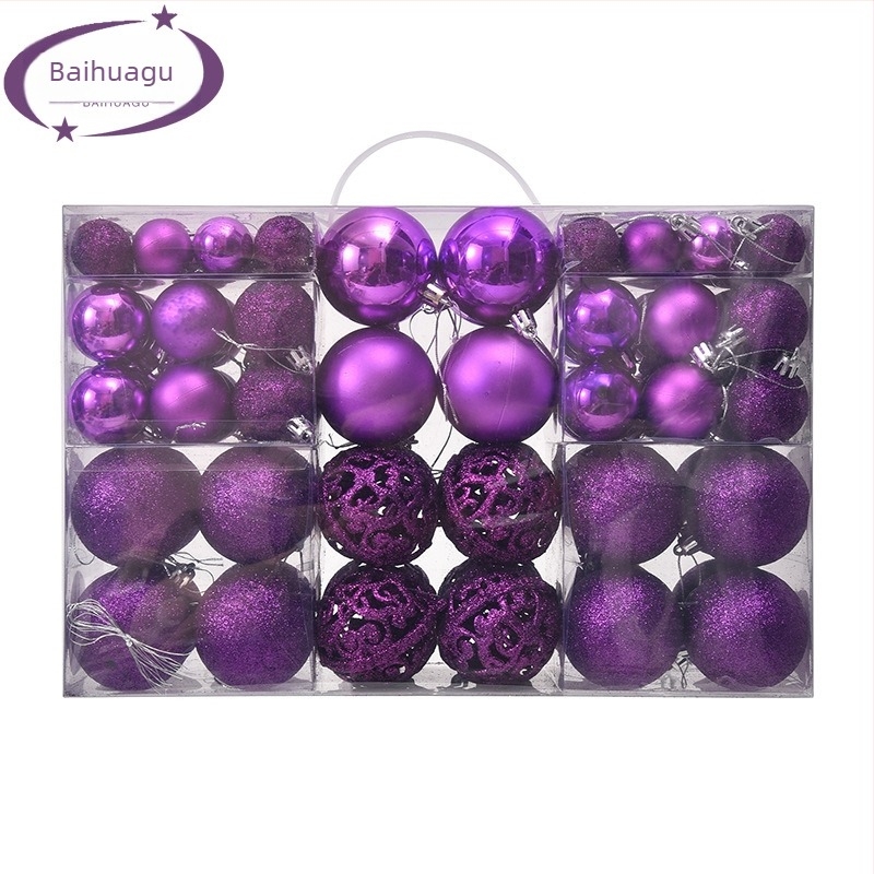 Pečene božićne kuglice 100 komada božićnih ukrasa, 6 stilova, 6 boja, plastične kuglice, božićni poklon, proizvođač slijepih kutija