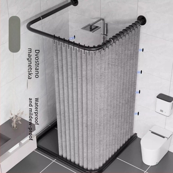 U-oblikovana sklopiva zavjesa za tuširanje, nevidljiva magnetska zavjesa za tuširanje bez bušenja, odijelo Arc Hygienic
