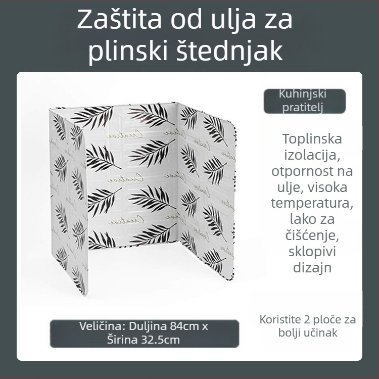 Pregrada za kuhinju otporna na ulje, Pregrada za kućanski štednjak otporna na prskanje ulja, Toplinsko-izolacijska ploča od aluminijske folije za plinski štednjak, Ploča otporna na ulje