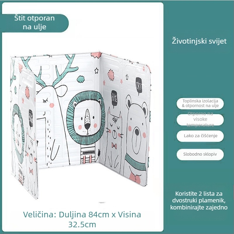 Pregrada za kuhinju otporna na ulje, Pregrada za kućanski štednjak otporna na prskanje ulja, Toplinsko-izolacijska ploča od aluminijske folije za plinski štednjak, Ploča otporna na ulje