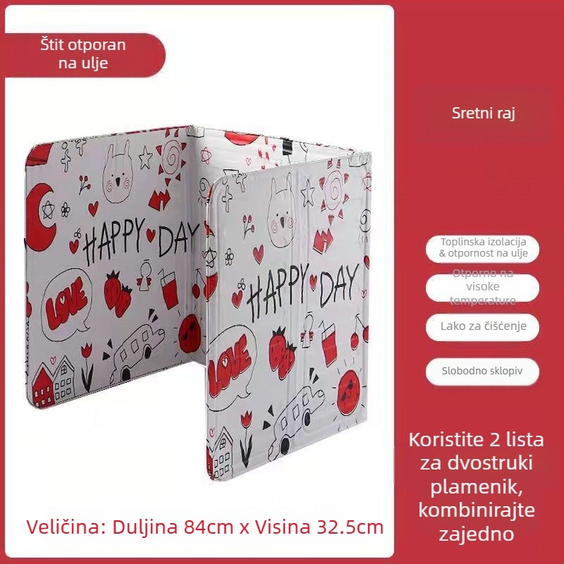 Pregrada za kuhinju otporna na ulje, Pregrada za kućanski štednjak otporna na prskanje ulja, Toplinsko-izolacijska ploča od aluminijske folije za plinski štednjak, Ploča otporna na ulje