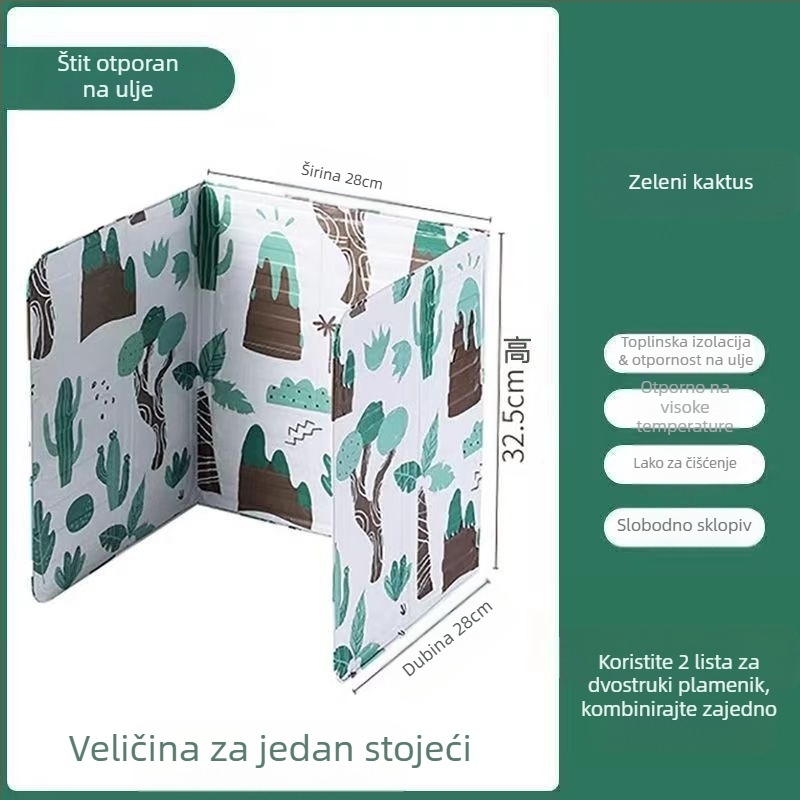 Pregrada za kuhinju otporna na ulje, Pregrada za kućanski štednjak otporna na prskanje ulja, Toplinsko-izolacijska ploča od aluminijske folije za plinski štednjak, Ploča otporna na ulje